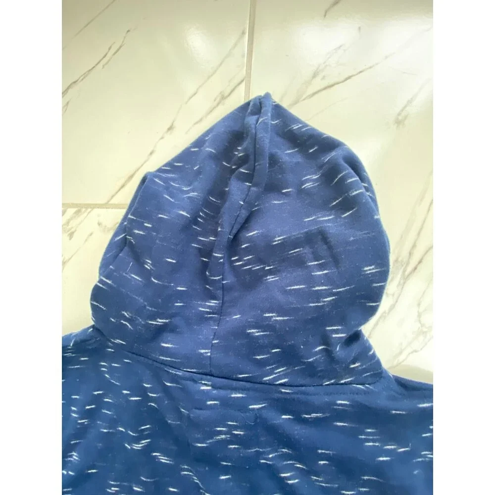 Xios New York Men's Large Blue Speckle Print Pullover Hoodie 60 Cotton Front